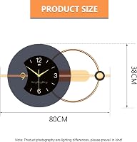 GERHWASH XXL Falióra 80x38 cm - Vintage Hangtalan Fali Dekoráció, Modern Retro Digitális Óra Fémkerettel Nappaliba, Hálószobába, Irodába 5