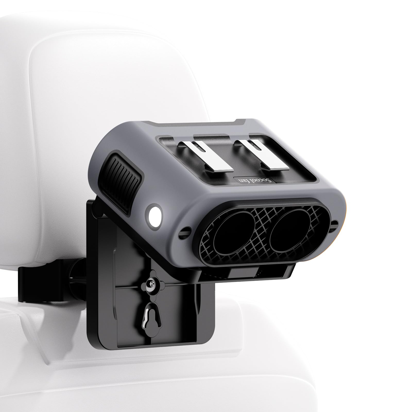 Socool Ventilatore portatile per auto, 14500 mAh, batteria ricaricabile, con clip sul poggiatesta del sedile dell'auto, girevole a 360°, ventole per sedile posteriore a 5 velocità, per raffreddamento