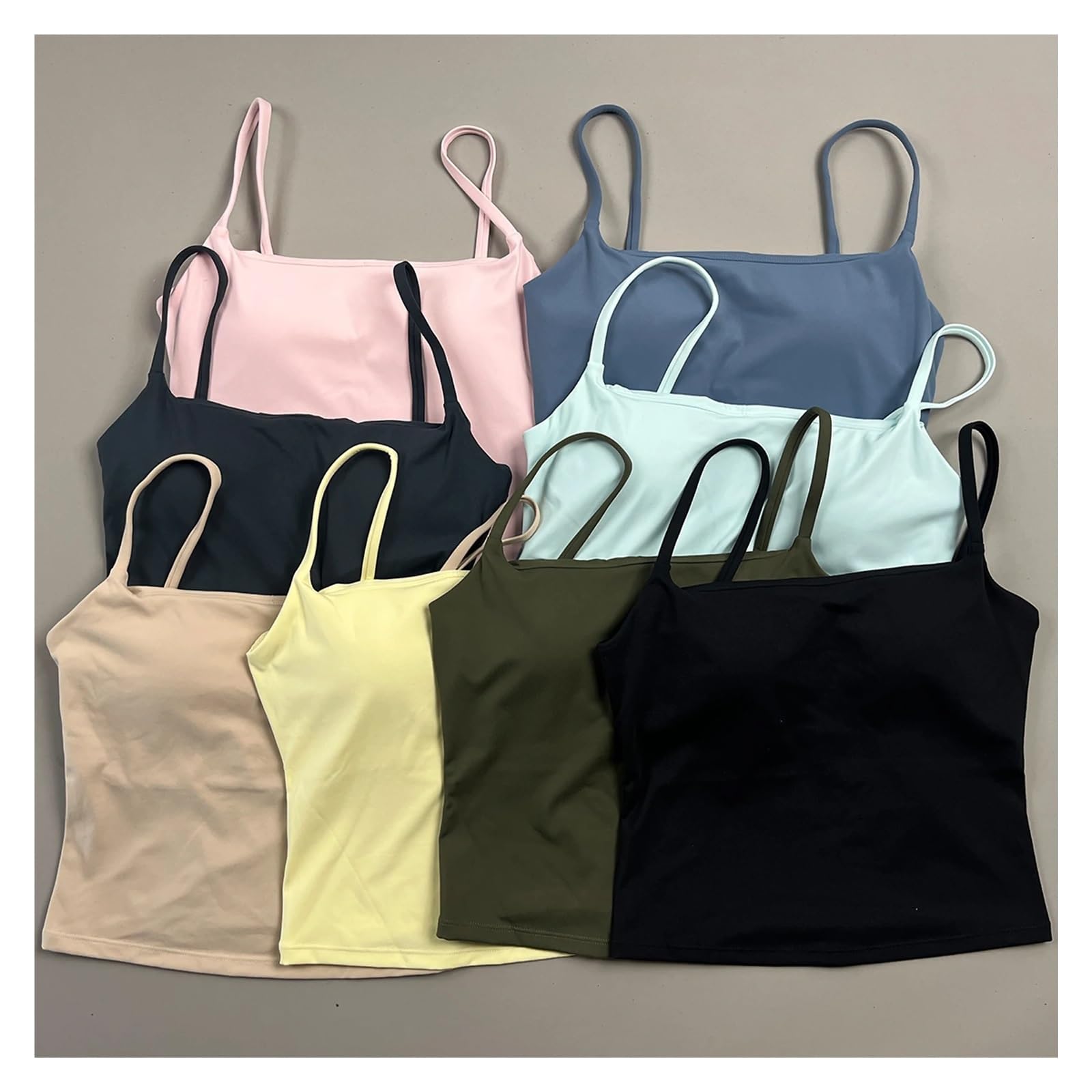 Top da Yoga Canotta Sportiva da Donna con Spalline Sottili, Reggiseno Sportivo Yoga, Canottiera Push-up, Top Palestra for Allenamento e Corsa
