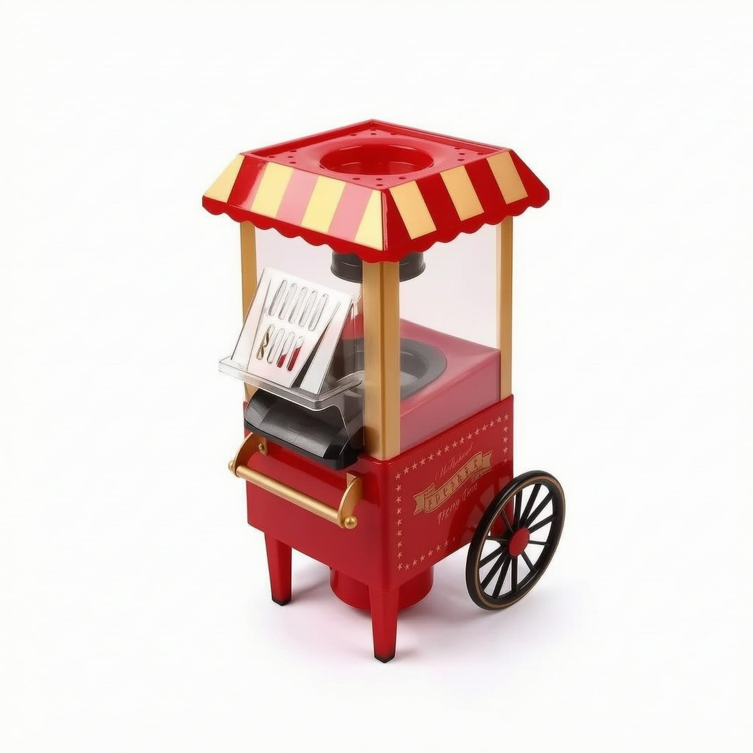 Compact Electric Popcorn Machine Countertop Popcorn Machine Hot Air Appliance Fast for Movie Lovers, Families, Home Theater, Parties, Dark Red, Eu Plug-picture-26