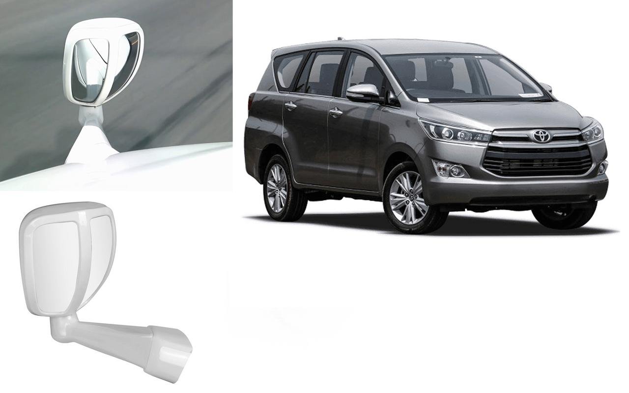 Auto Pearl Front Fender Wide Angle Mirror Bonnet Mirror Compatible with- Innova Crysta (Small, White)