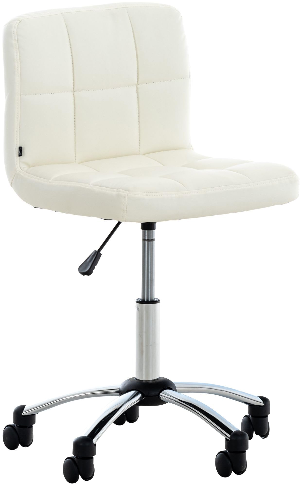 CLP Tabouret de Travail Medica Ergonomique, réglable en Hauteur avec Dossier et roulettes, Chaise pivotante 360° en Similicuir pour esthétique, Couleur:​Blanc