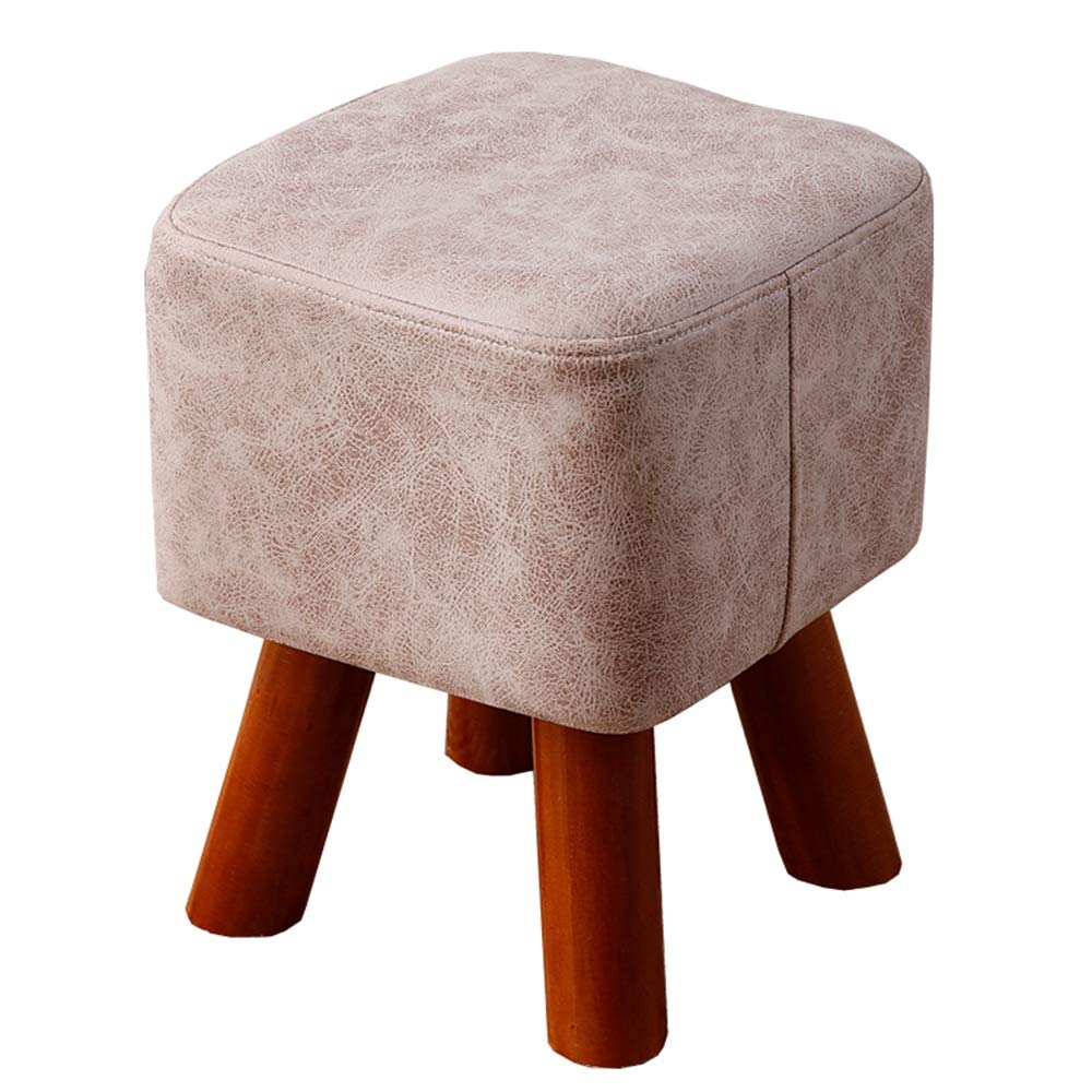 Repose-pieds rembourré blanc de 34 cm pour entrée ou salon