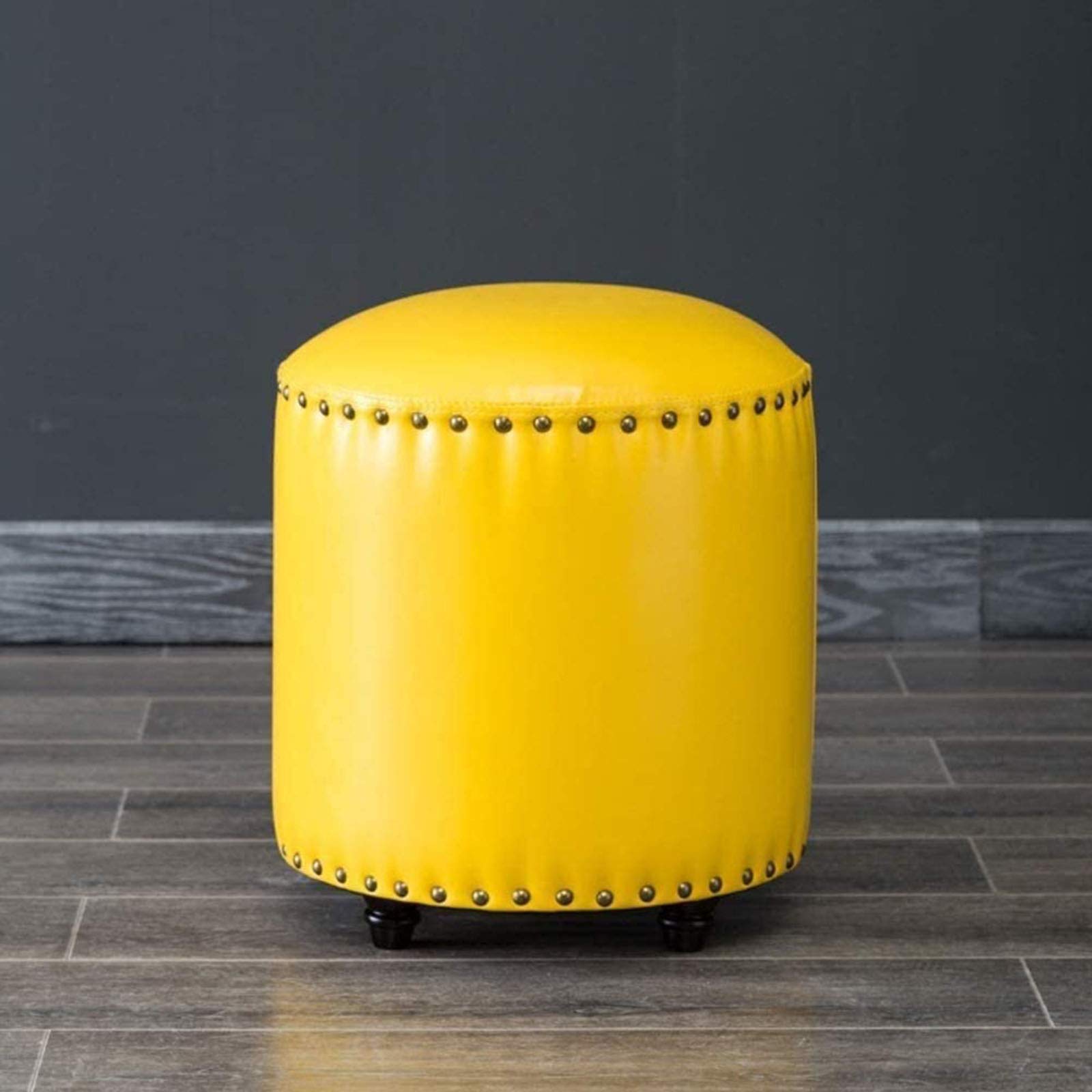 Tabouret à chaussures rembourré en bois massif et cuir synthétique