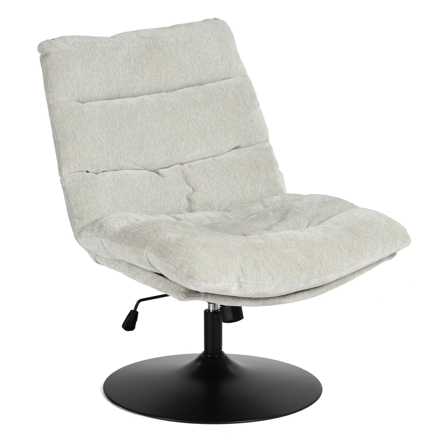 MEUBLE Cosy Sessel Lehnstühle Lounge Bürostuhl mit höhenverstellbar Wippfunktion Relaxsessel 360° Drehbar Schminkstuhl Polsterstuhl für Schlafzimmer Wohnzimmer Büro Vanity, Chenille-Stoff, Grau