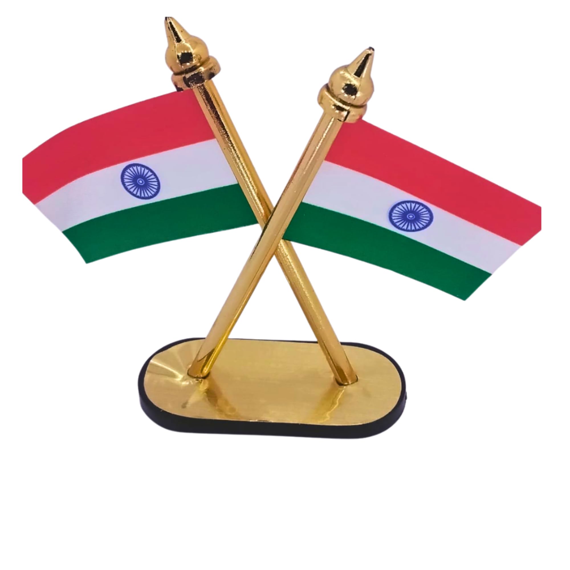 INDIA Double Sided Indian Flag Cross Design Dashboard Stand for Cars, Tables, and office-image-49