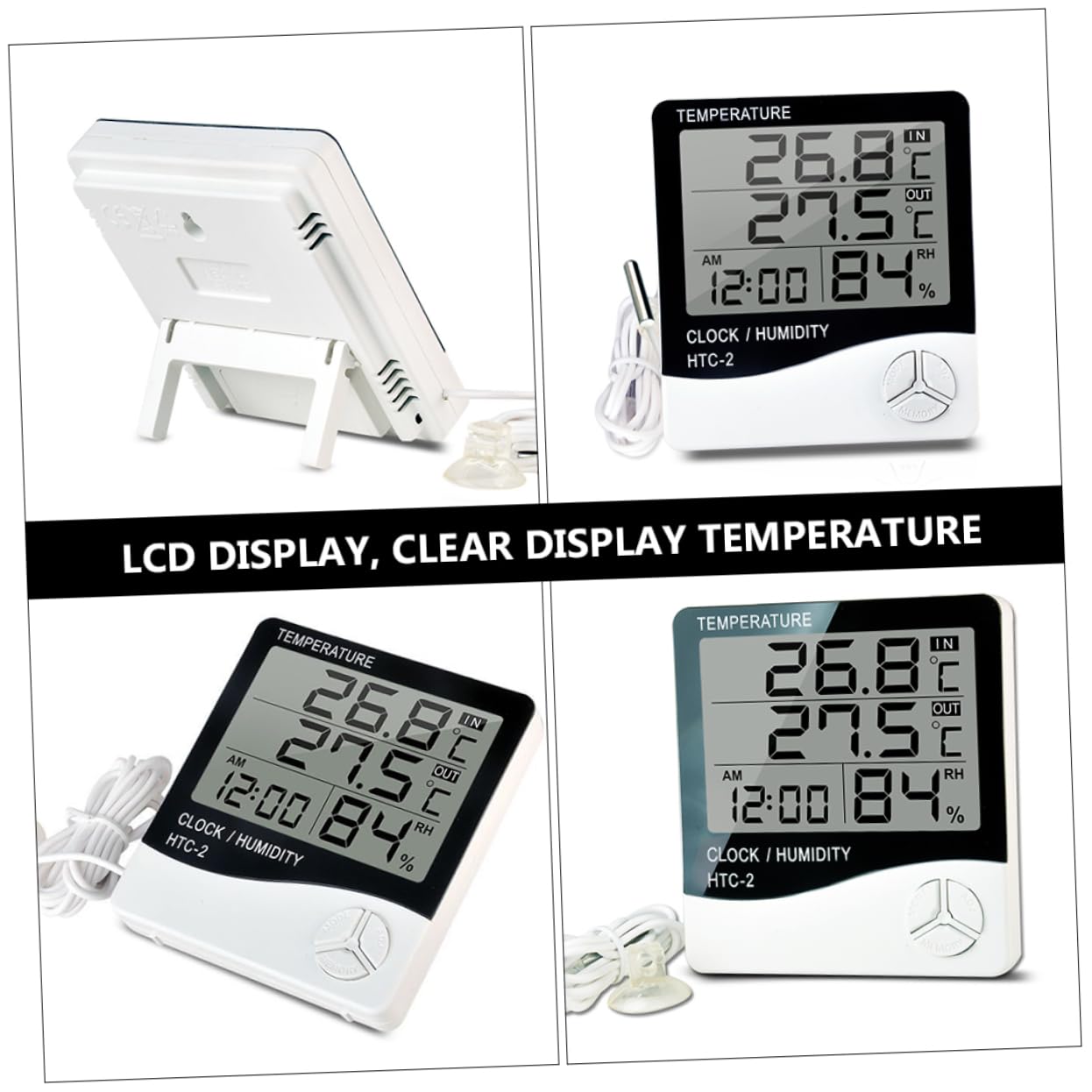 Angoily 2stücke Lcd Digital Aquarium Thermometer Mit Hygrometer Präzise Temperatur Und Feuchtigkeitsmessung Für Aquarien Und Terrarien Tragbar Klare Lcd-anzeige Ohne Batterie
