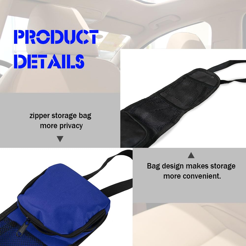 Lot De 2 Sacs De Rangement Pour Siège Auto - Poches Filet Et Zippée, Dimensions 42x14 Cm, Universel
