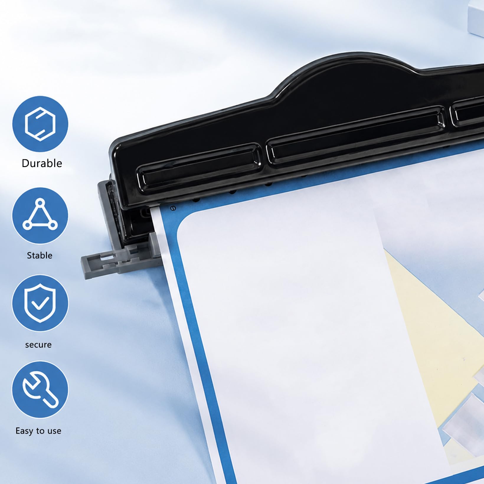 Perforatrice a fungo con 11 fori, perforatrice con marcatori di posizionamento | Pratica base per rifiuti di carta in plastica, strumento di rilegatura per quaderni adatto per carte A4 A5 A6