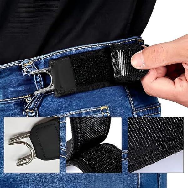 Buy YSX Buckel Free Elastic Belt for Men | Buckless Tactical Metal Hook Belts | Pack of 2 | Buckle-free, invisible design | Best for Men and Women | Great for jeans, formal wear, gym & EDC at Amazon.in - Image 6