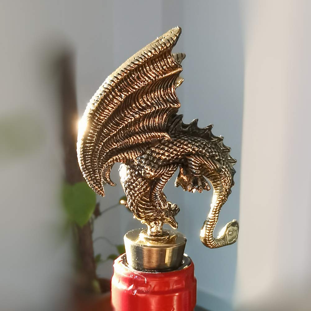 Tappo Per Bottiglia Gotico Con Drago In Lega Di Metallo E Silicone – Scegli Tra Argento E Bronzo, Regalo Per Amanti Del Vino