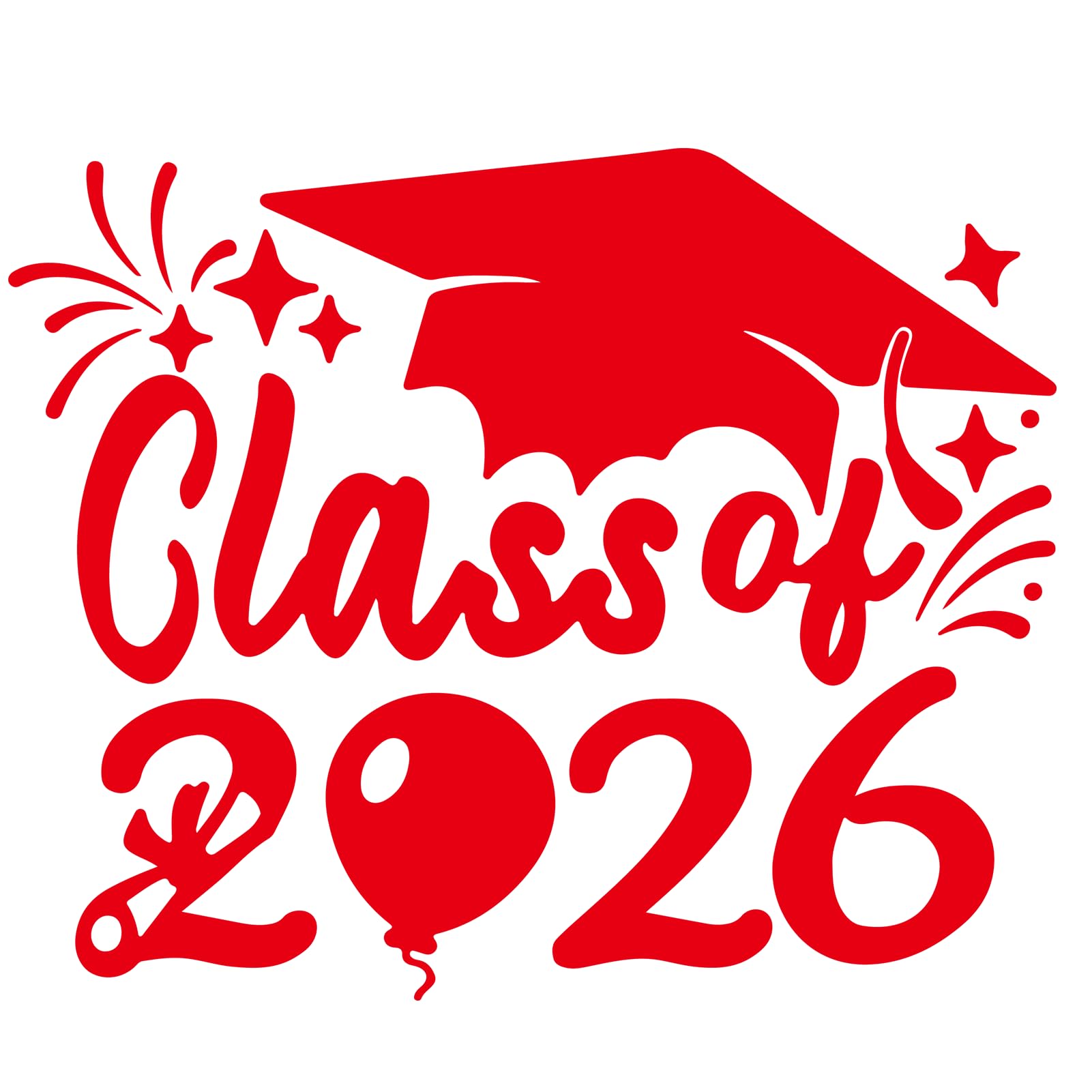 2×Class of 2026 Car Sticker &amp; Graduation Hat Sticker Removable Graduate Caps Decal 8"x 7.1" Waterproof Vinyl Decals Arts &amp; Crafts for Graduation Party Decorations(Red)
