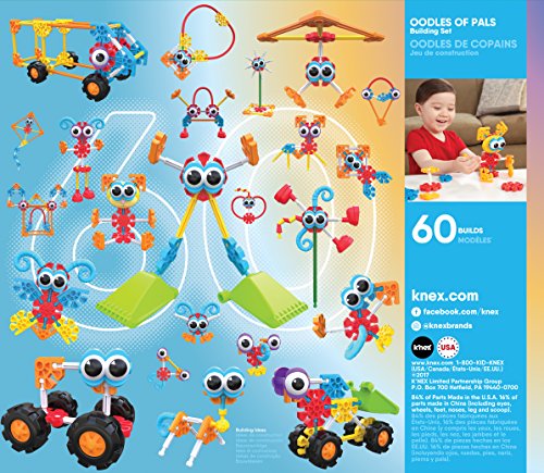 Kid K'NEX 85701 60 Model Oodles of Pals Building Set, Kids Craft Set with 116 Pieces, Educational Toys for Kids, Fun and Colourful Building Toys for Boys and Girls, Construction Toys for 3 Year Olds +