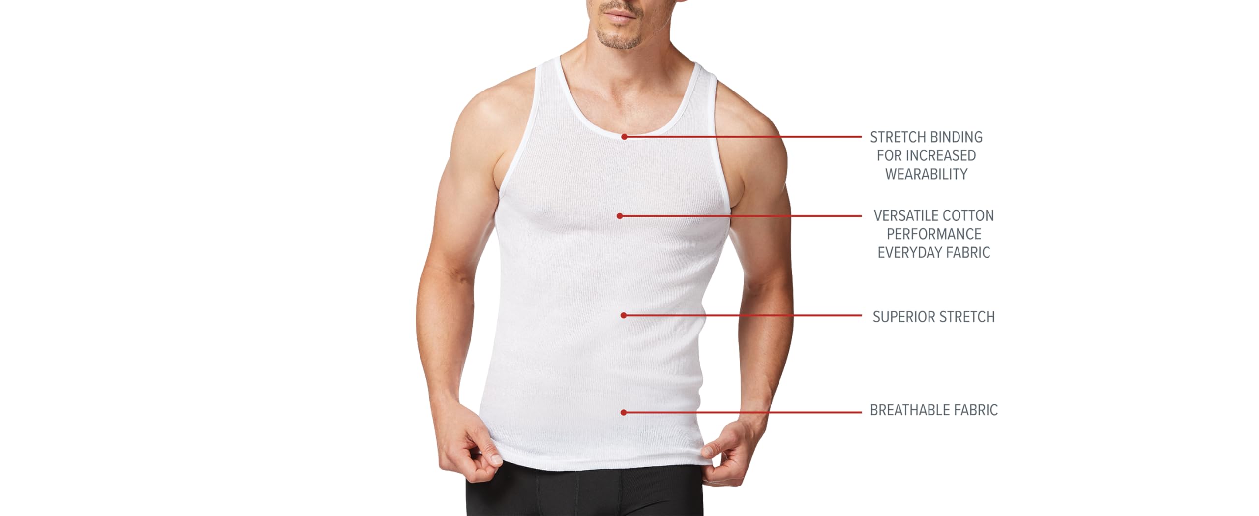 New Balance Men's Cotton Performance Rib Sleeveless Tank Top Undershirt (3  Pack Or Pack) - Main Image