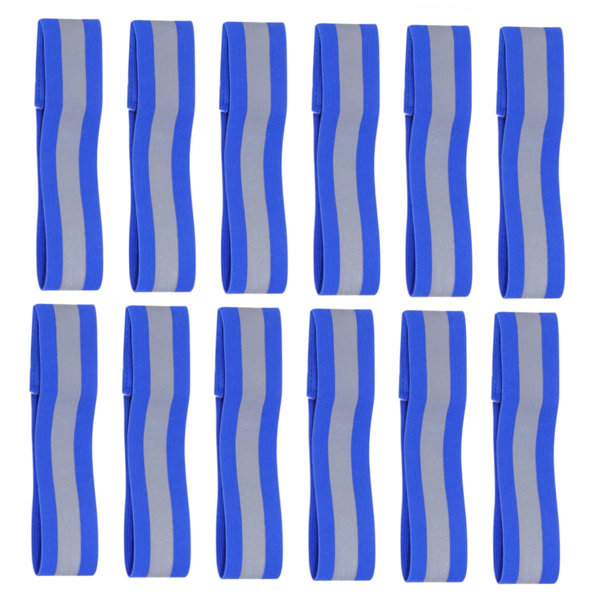 INOOMP 24piezas Brazaletes Reflectantes De Seguridad para Correr y Ciclismo Luminiscentes para Actividades Nocturnas para Jogging y Senderismo Azul