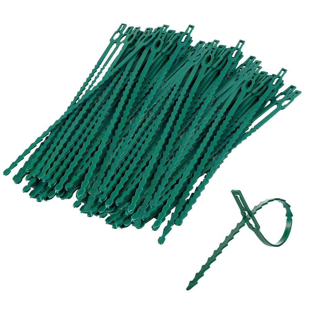 Skypro 300Pcs 5.12 Inch Adjustable Plastic Plant Cable Ties Reusable Shrub Fastener For Garden Tree Climbing Support Vine Tomato Stem Clip