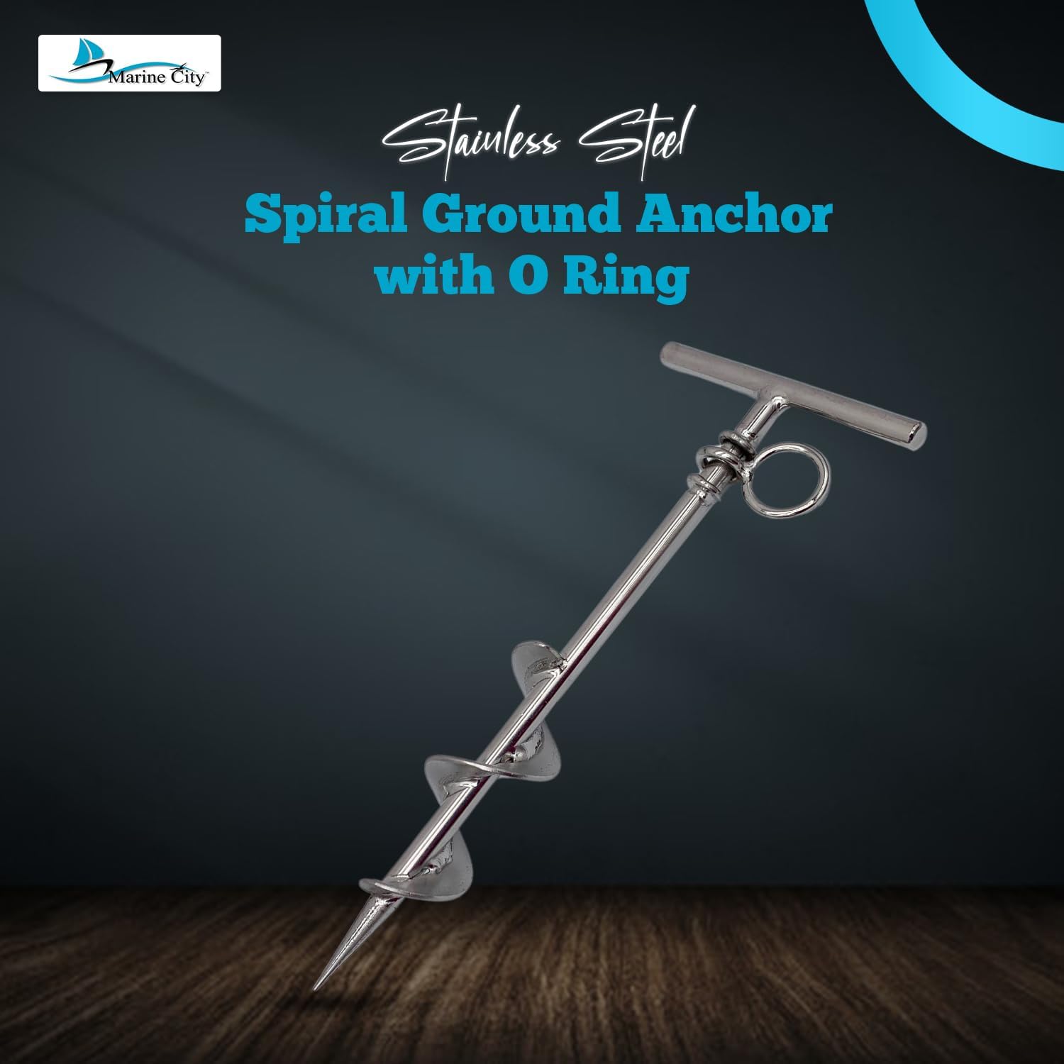Stainless Steel Long Grip Spiral Ground Anchor with O-Ring
