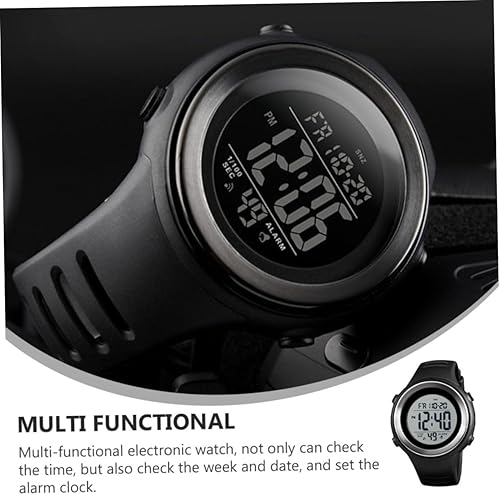 Miniatura 8 de SHERCHPRY Reloj luminoso clásico simple impermeable para niños, reloj electrónico de negocios luminoso brillo para niño, cronómetro, reloj