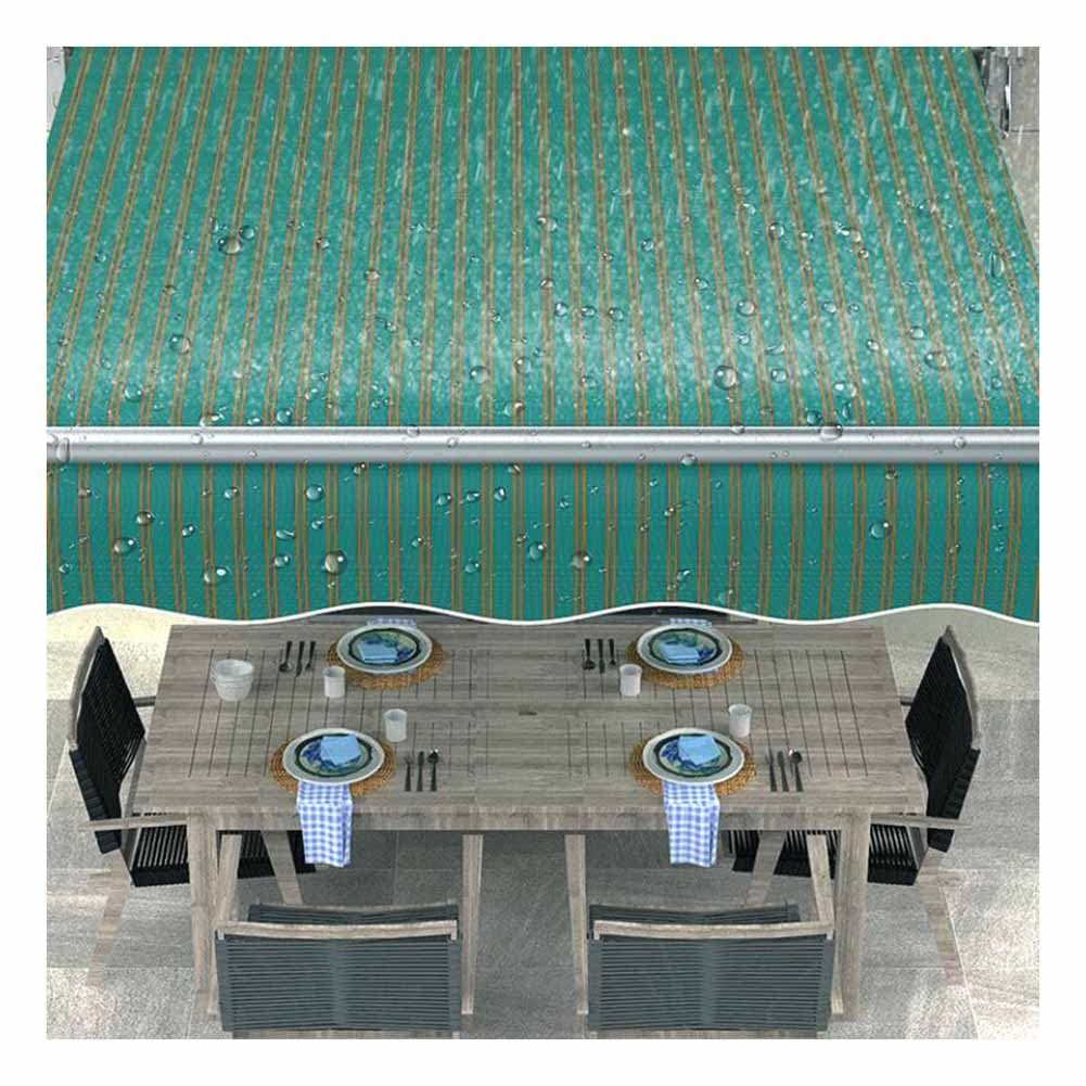 Tela de repuesto para toldo retráctil, cubierta de dosel 100% poliéster Refugio de sombrilla para exteriores para patio, balcón, protección UV para patio sin brazo telescópico (Color : Green, Size :