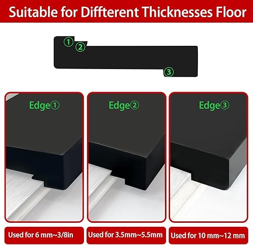 Miniatura 2 de Bloque de roscado, herramientas de suelo laminado - Bloque de roscado para pisos de tablones de vinilo, bloque de roscado universal con 3 bordes