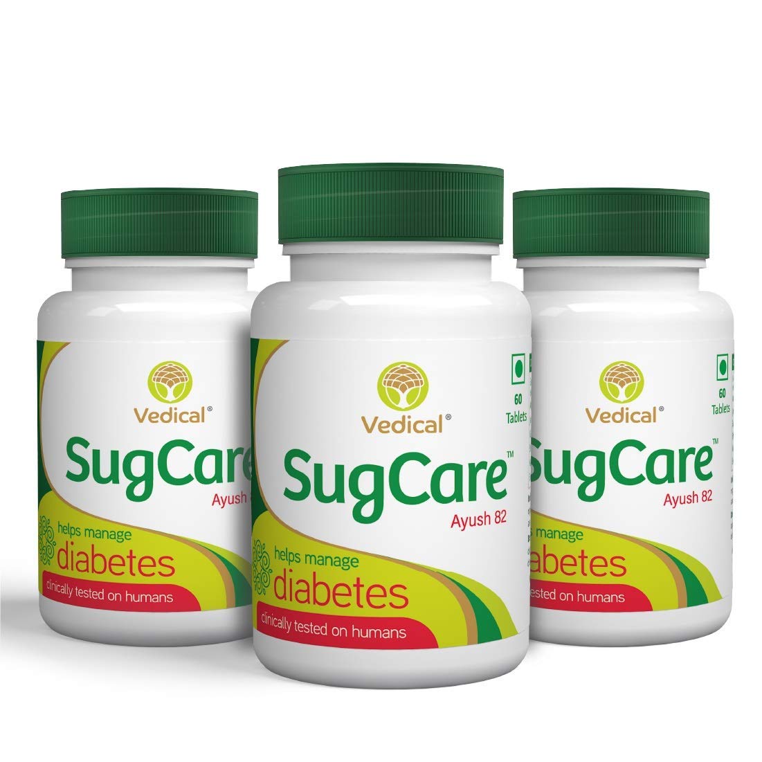 Vedical SugCare™ (60 Tablets) - AYUSH 82 Formula by CCRAS | Ayurvedic Diabetes Care (Pack of 3)