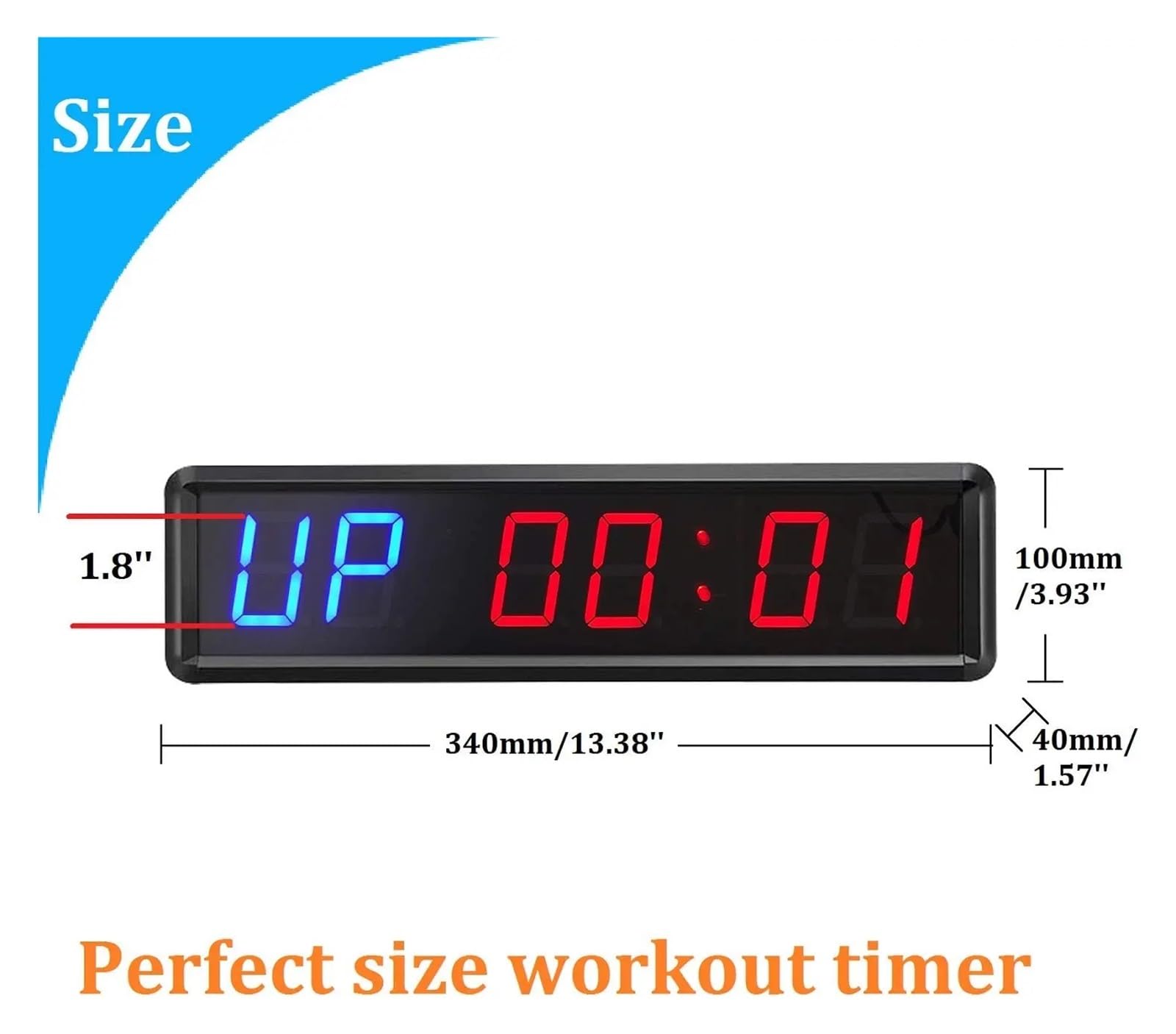 Intervalo de entrenamiento gimnasio temporizador pared cuenta regresiva cronómetro Classroon Yoga con control remoto deportes azul rojo 1,8 pulgadas Altamente Eficiente