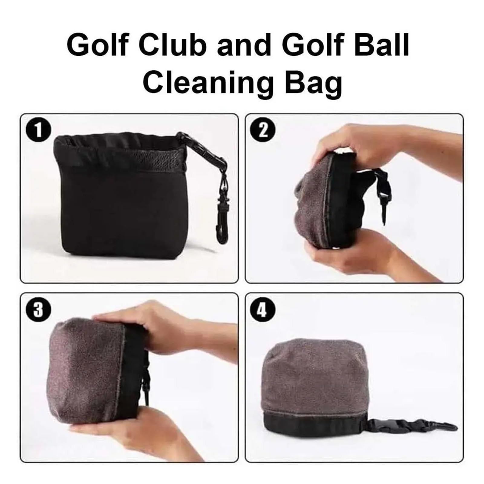 limpiador de palos de golf Bolsa de limpieza for palos golf/pelotas golf