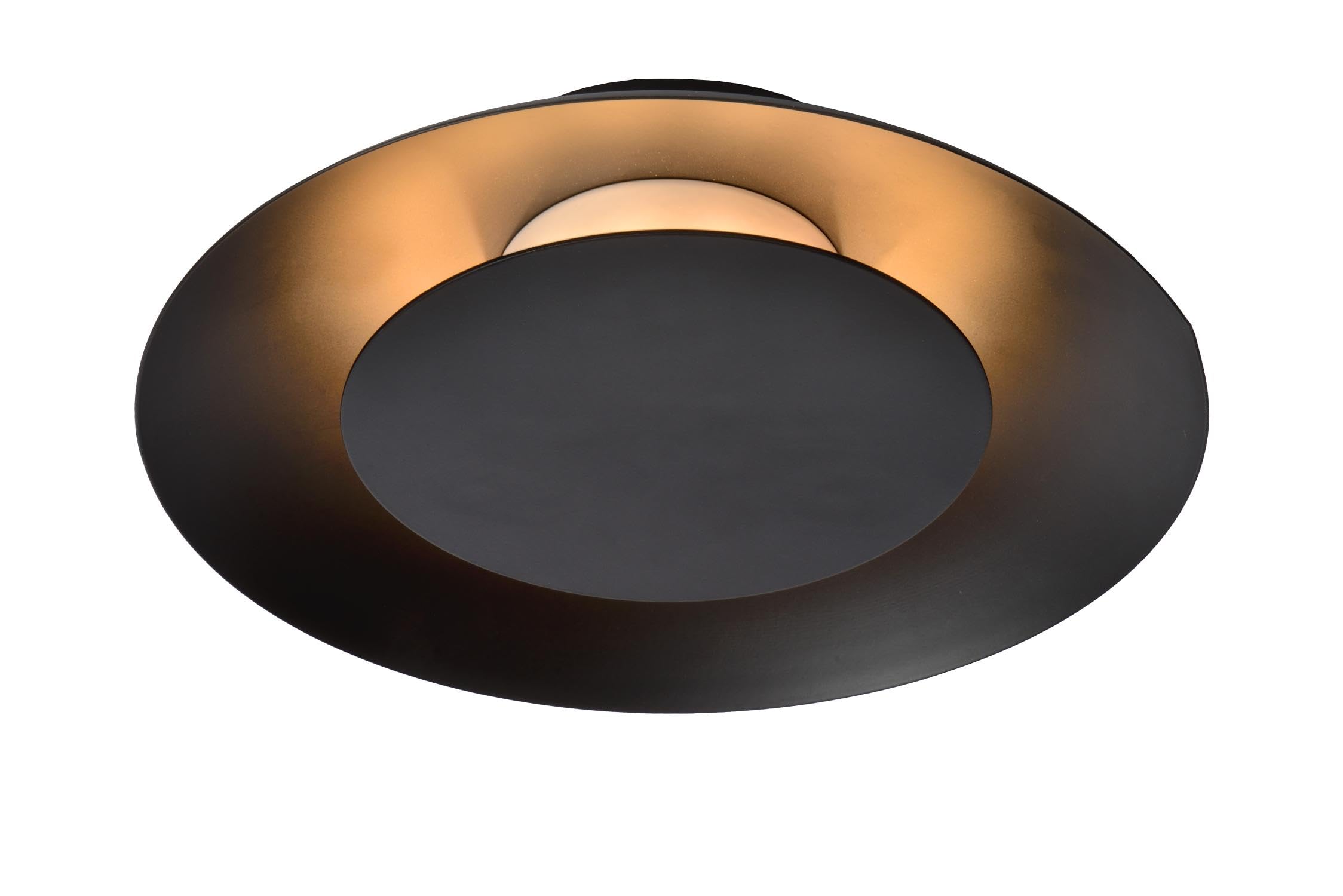Lucide Black Foskal - Flush Ceiling Light - Ø 21,5 Cm - Led - 1X6w 2700K
