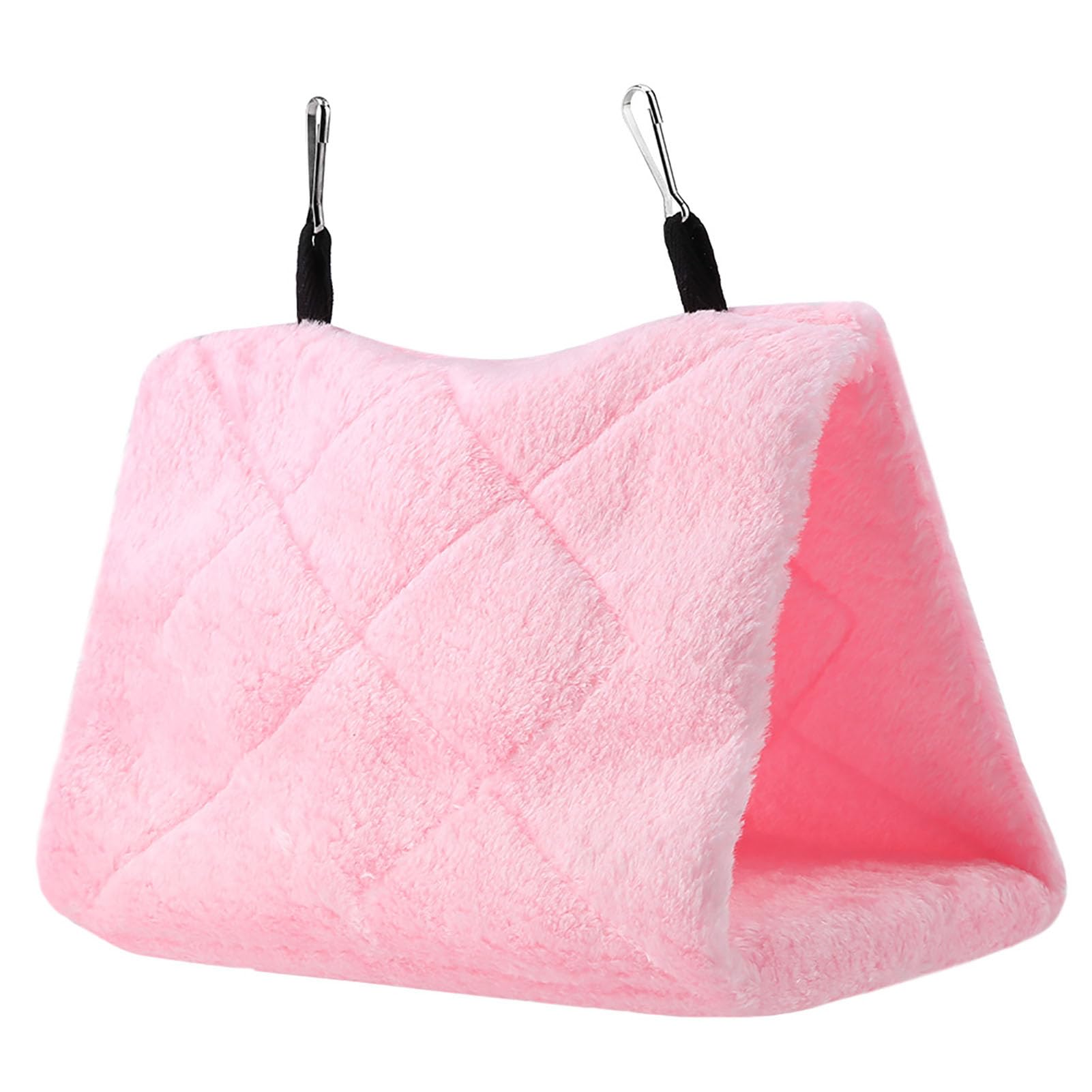 Glomora Peony Parrot Hammock Bird Nest Warm Soft Plush Hammock Hanging Cage Tent for Birds Parrot Winter Warm Bed Pet Toy Pouch Cotton Bed (M Gray) (M)