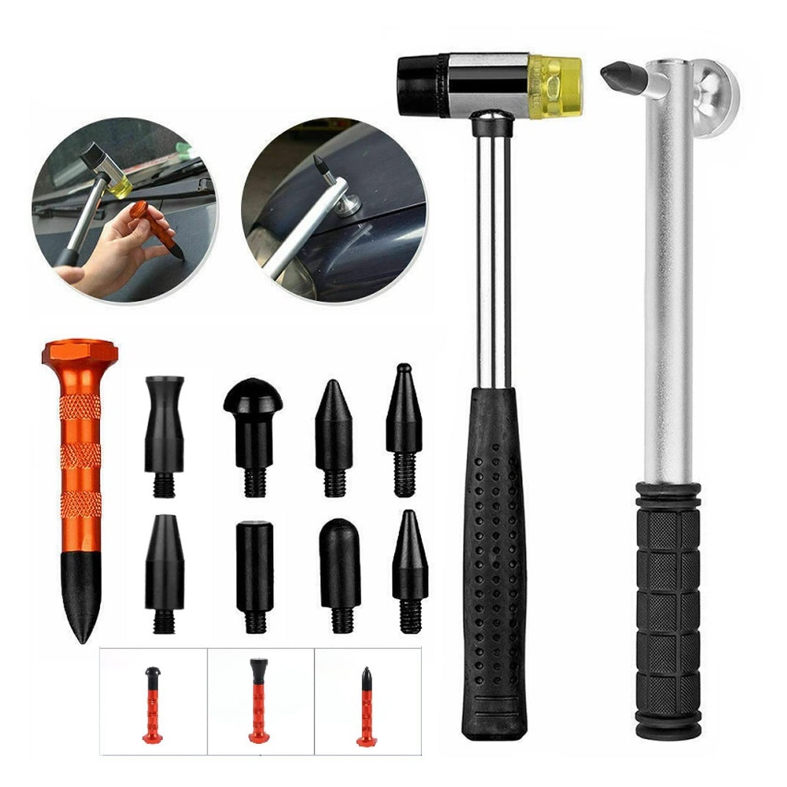 Zestaw do ściągania karoserii 11 szt. Zestawy narzędzi do naprawy Bezlakierowe usuwanie Stuknij w dół Narzędzia Gumowy młotek Auto Body DIY Napraw narzędzia do lodówki Pralka Naprawa karoserii