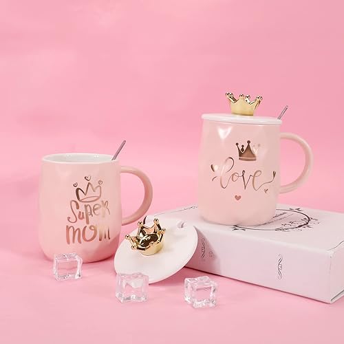 Miniatura 6 de Taza de café de cerámica con corona, taza, bonita taza de cerámica de café, regalo único para mujeres, esposa, abuela, novia, hija, día de la madre,