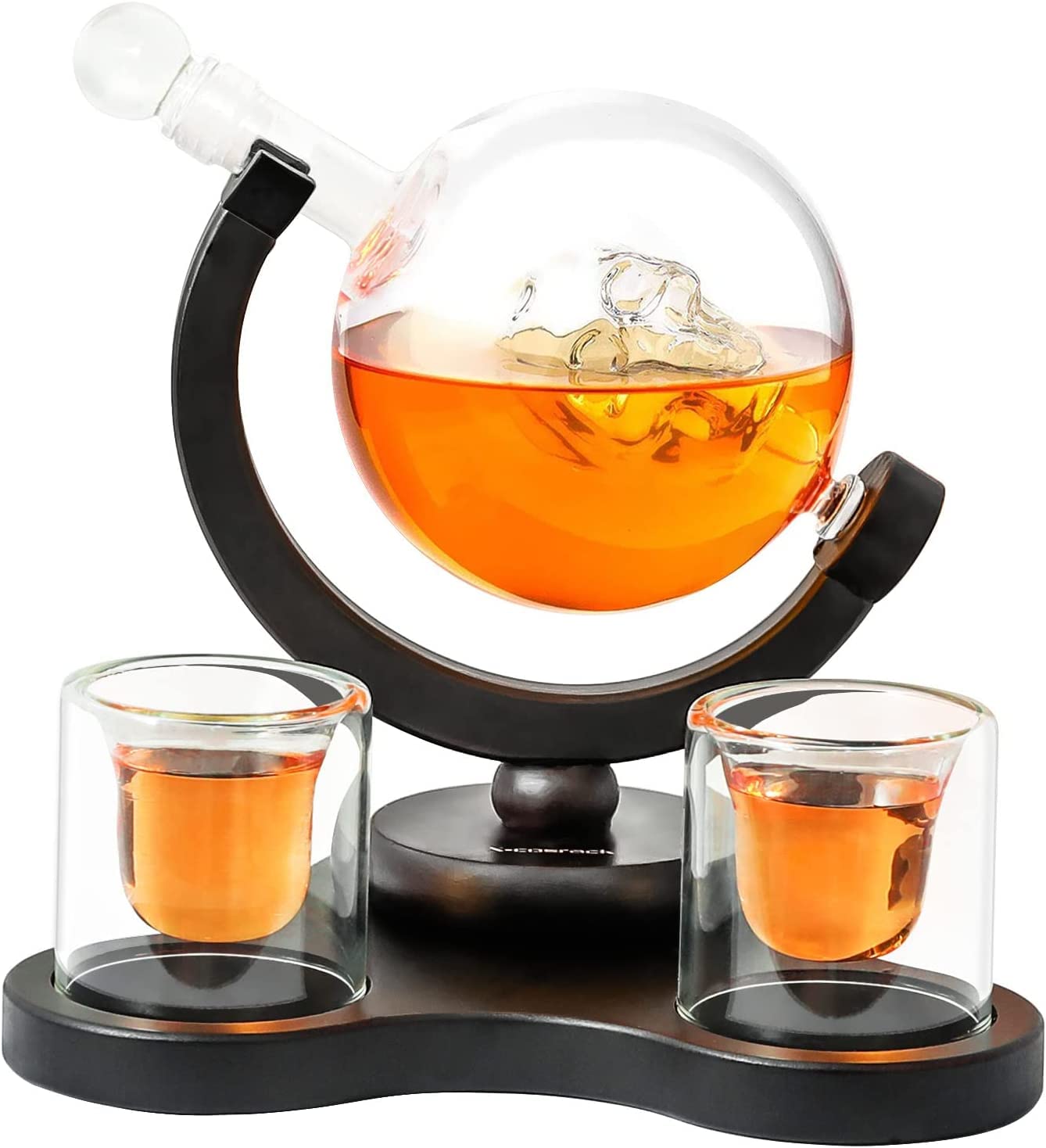 Whiskey Decanter Set with Glasses, Wine Decanter Set for Liquor Scotch Bourbon Vodka, Gifts for Dad Anniversary Birthday House Warming father - 850ml