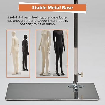 Clothes Display Mannequin Torso with Stand, Female Male Full Body Realistic Manikin Dress Form - Detachable Arms, Dummy Model for Retail/Sewing/Wedding Dress(Female)