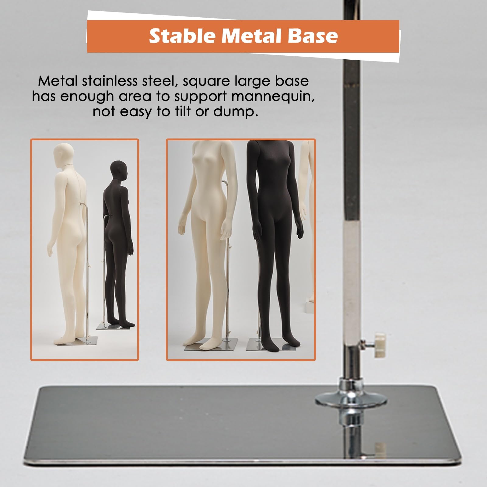 Bewegliche Schaufensterpuppe – Realistische Kleiderform Torso für Einzelhandel und Messen mit stabilem Metallsockel