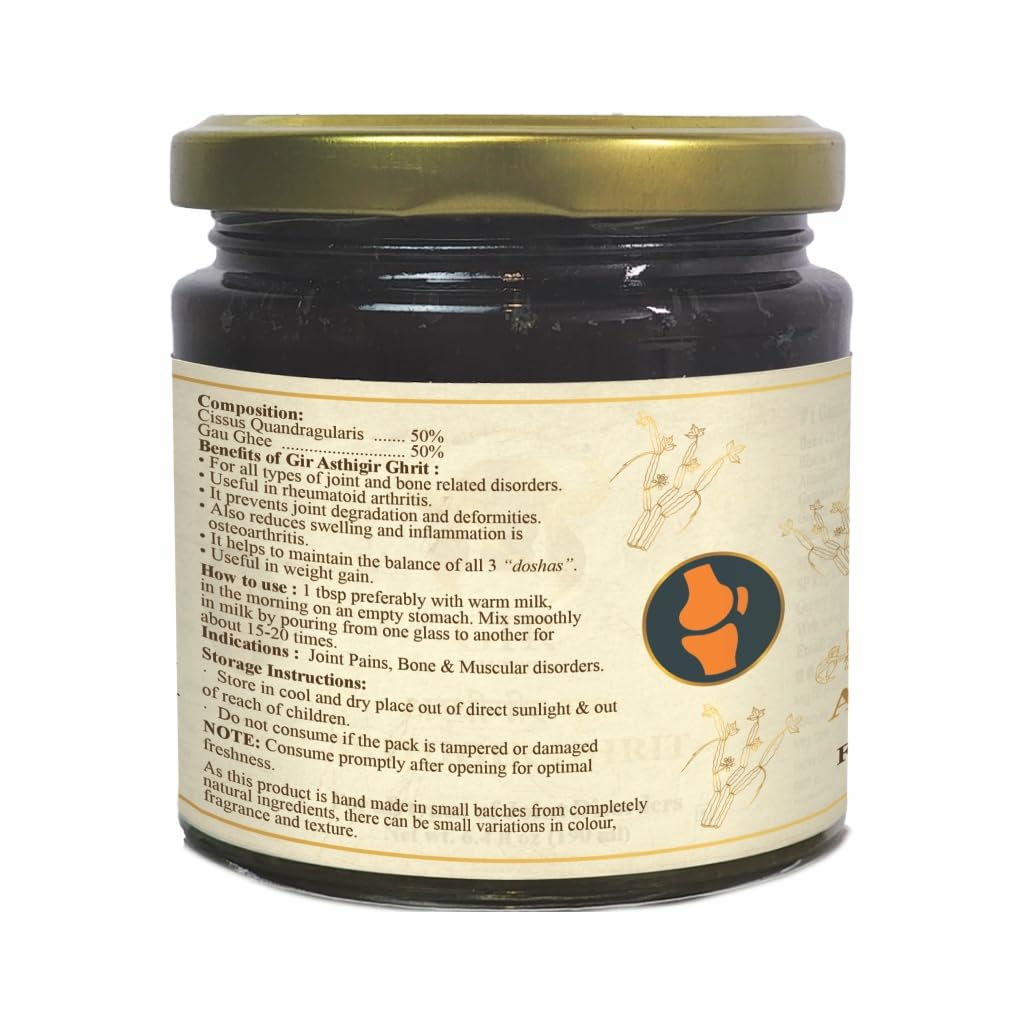 GIR GAUVEDA Asthigir Ghrit 190 ml (6,4 oz) – Ghee ayurvédico para el cuidado de las articulaciones | Ghee A2 de animales alimentados con pasto | Mantequilla clarificada |