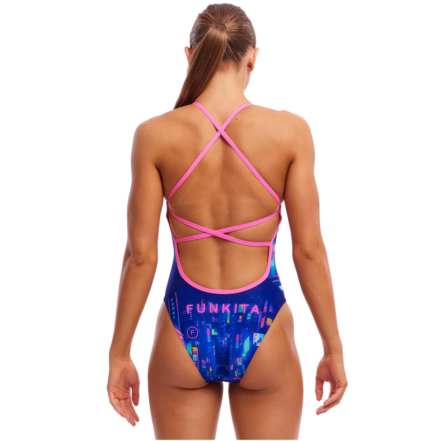 Funkita Cyber City Badeanzug für Damen chlorresistent und schnelltrocknend