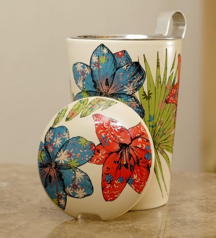 Eigenart Teaeve Poppy Tea Cup with Infuser and Lid in Gift Box