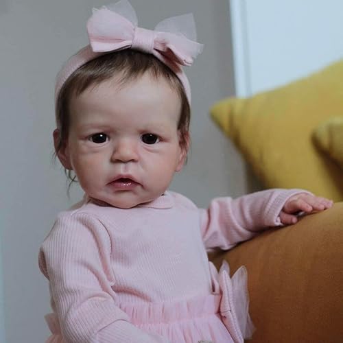 Miniatura 2 de cosheng Reborn Toddler Girl - Muñecas de bebé realistas de 24 pulgadas, muñeca Reborn de silicona suave con venas realistas para niños a partir de 3