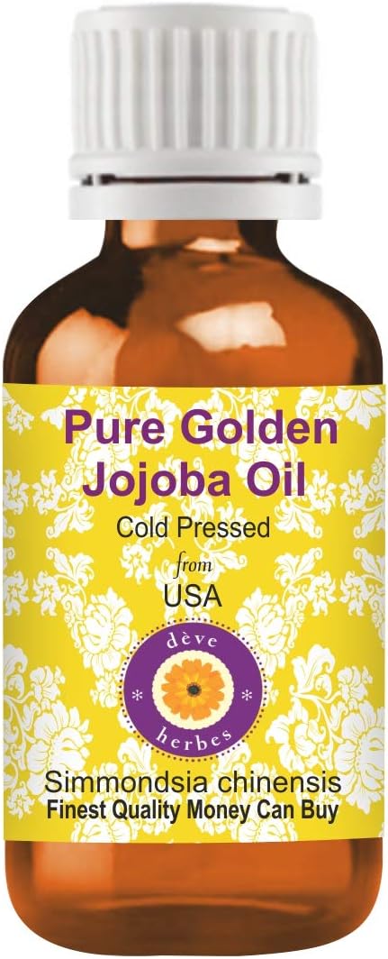 Pure Golden Jojoba Oil (Simmondsia chinensis) | Cold Pressed | Natural | Undiluted | For Diluting Essential Oils | For Skin & Massage | Men & Women | 30ml
