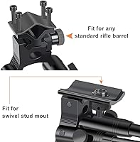 Vista 4 de Feyachi 3 in 1 Tactical Riflebipod + Rail Mount Adapter + Barrel Clamp Adjustable Height from 6.5" to 7.0" for Hunting
