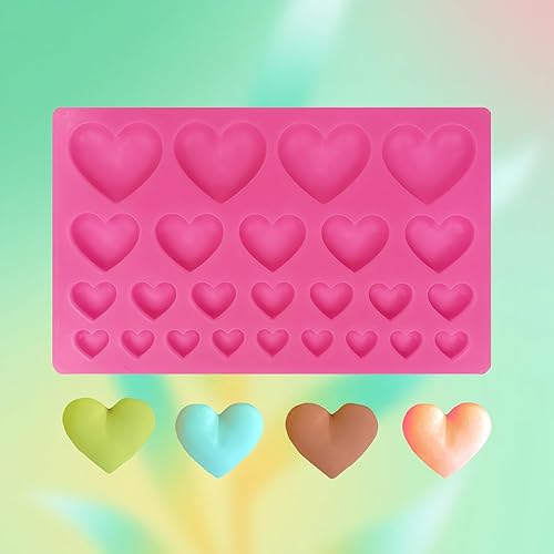 Generic Molde de silicona en forma de corazón para chocolate, gomitas, dulces, helados, postres, mantequillas, gomitas, mentas, pasteles, cubitos de