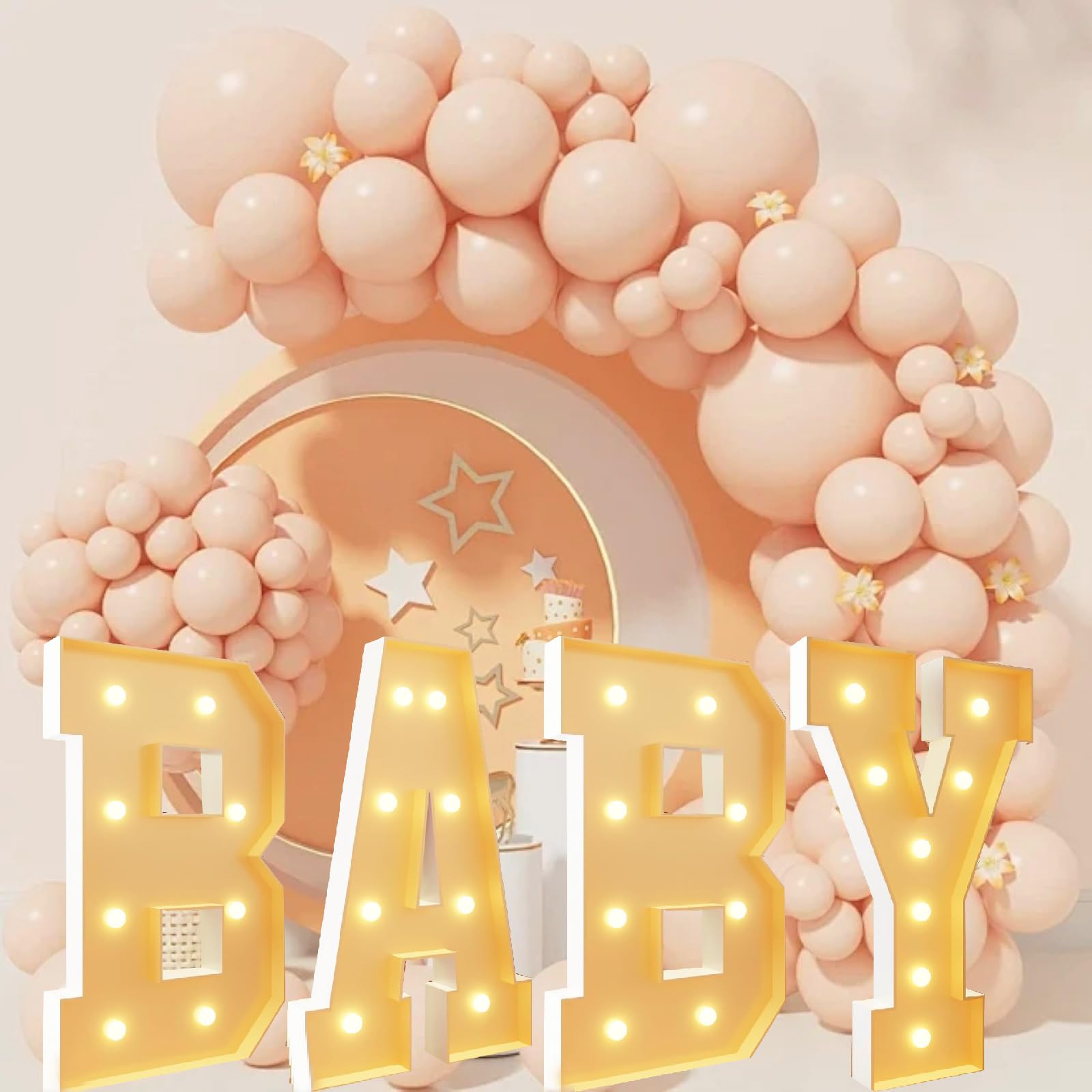 Lámpara de números de mosaico con purpurina, luces LED de marquesina, letras grandes iluminadas para niñas, regalo de baby shower, fiesta de cumpleaños, decoración de graduación