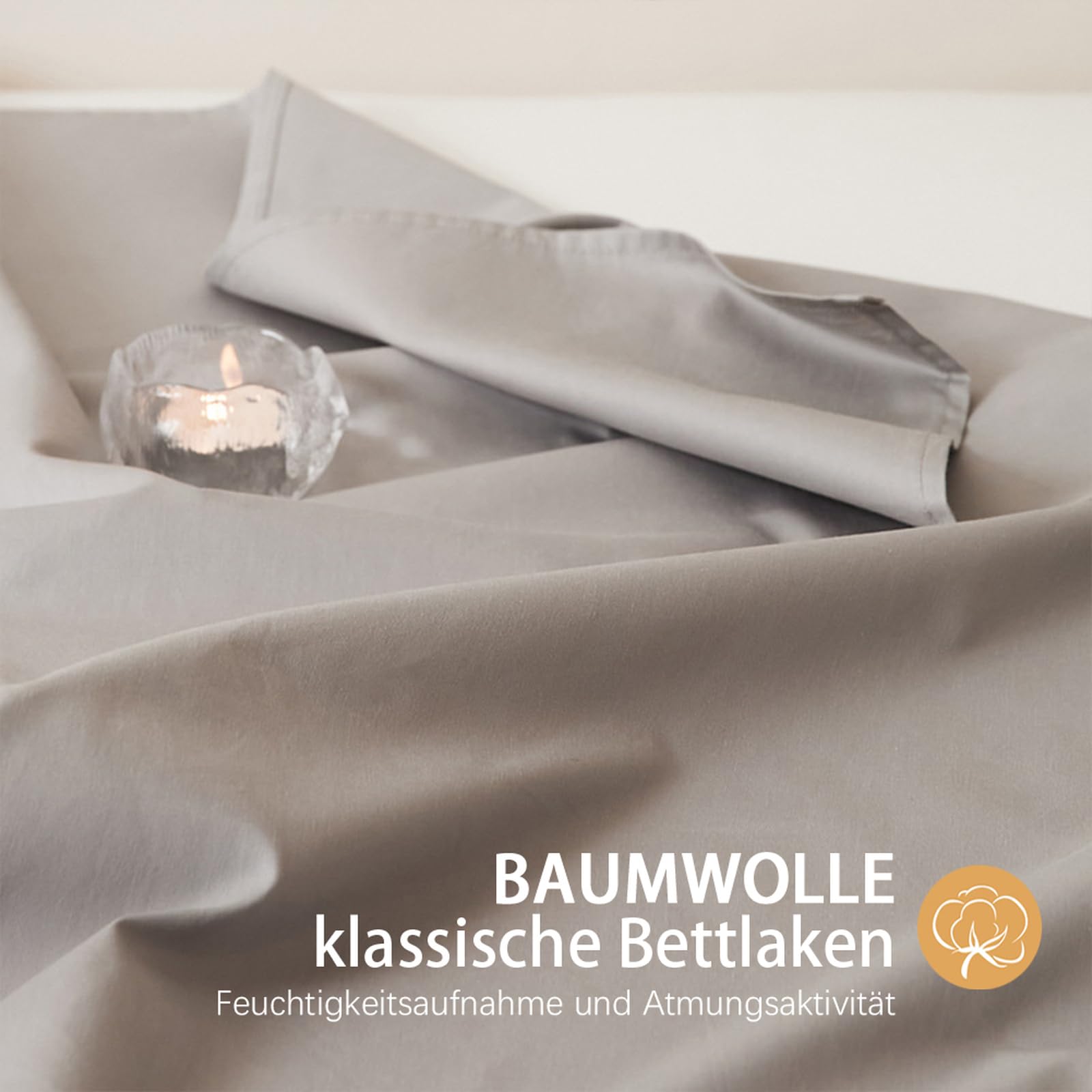 Bettlaken 200 x 230cm Leintuch ohne Gummizug Hellgelb | Leintuch aus 100 % Baumwolle Betttuch für Doppelbett zarte Hautfreundlichkeit Glatt und pflegeleicht