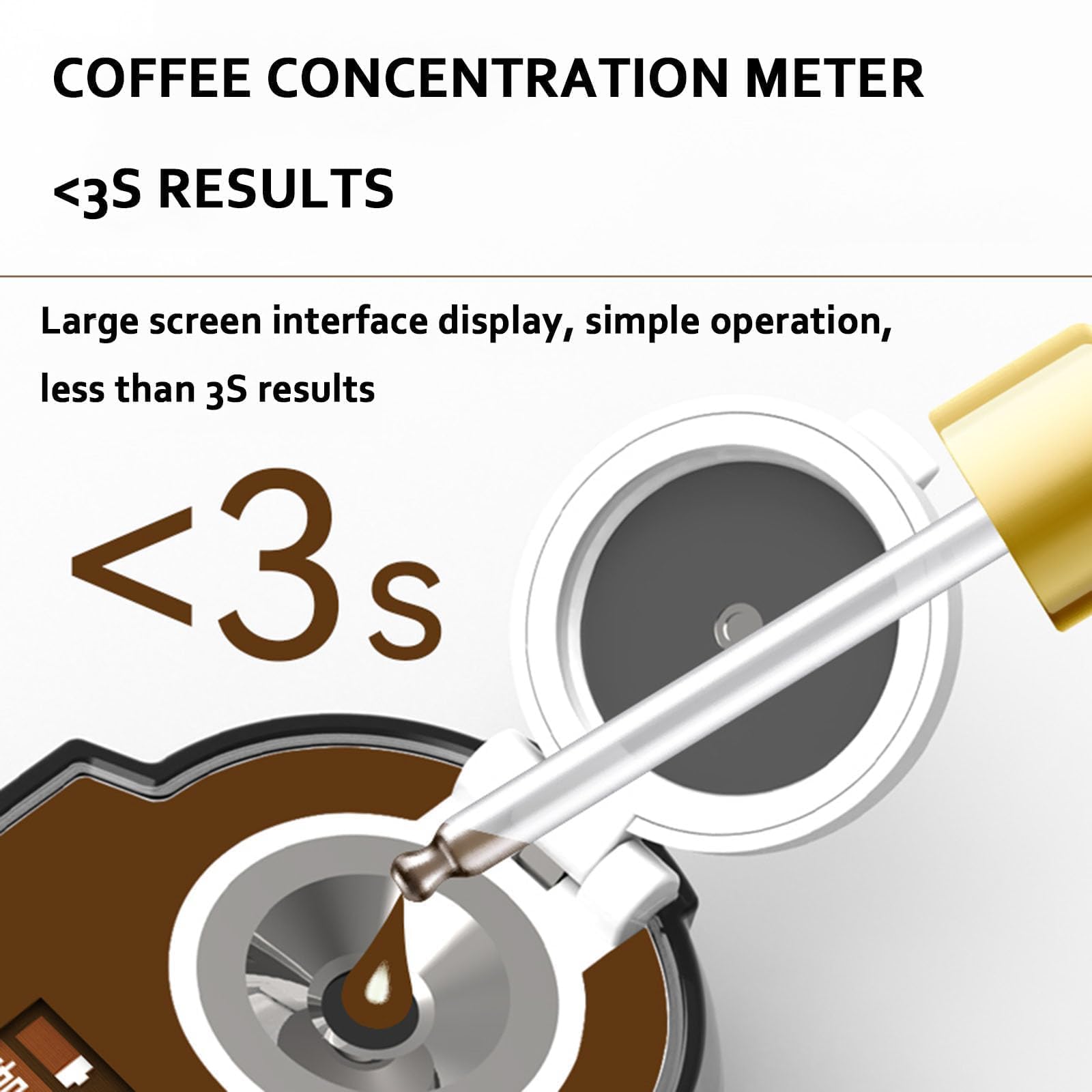 Kaffeekonzentrationsmessgerät, 0-25% Densitometer mit ATC, 10 Tests zum Brauen & Braten