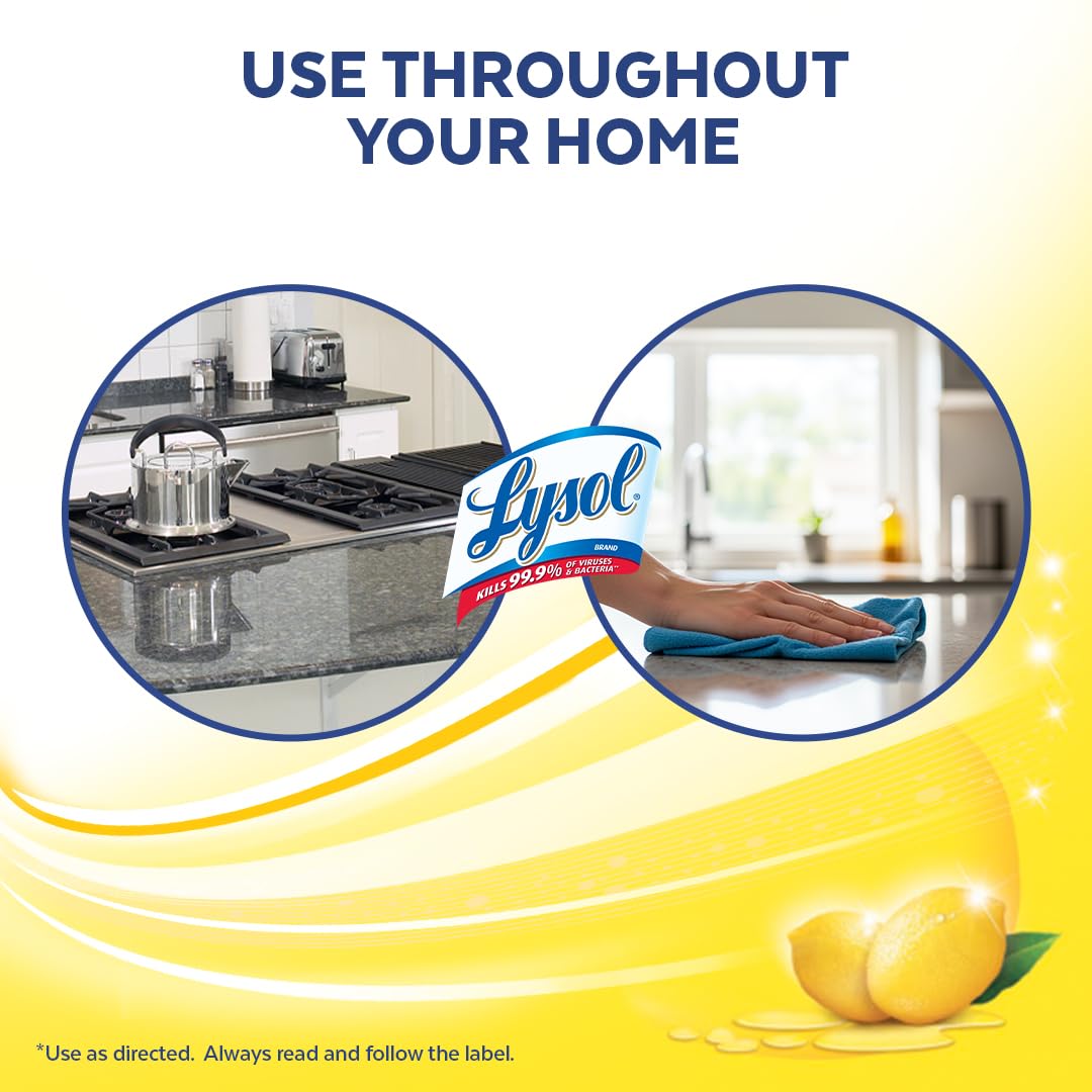 LYSOL All Purpose Cleaner Trigger Spray, Grease Fighting Multi Surface Cleaner, Removes Soap Scum, Lemon Scent, 950 mL - 4
