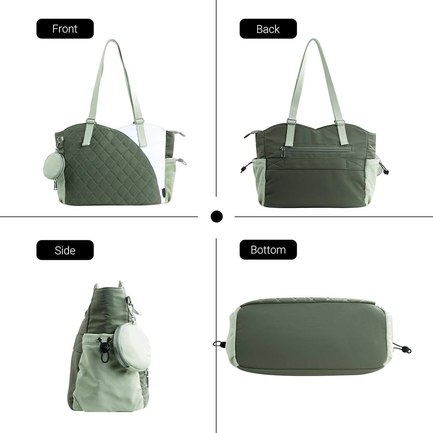 Tote Bag for Women, Puffer Work Bags with Zipper for Daily Travel College, - Image 6