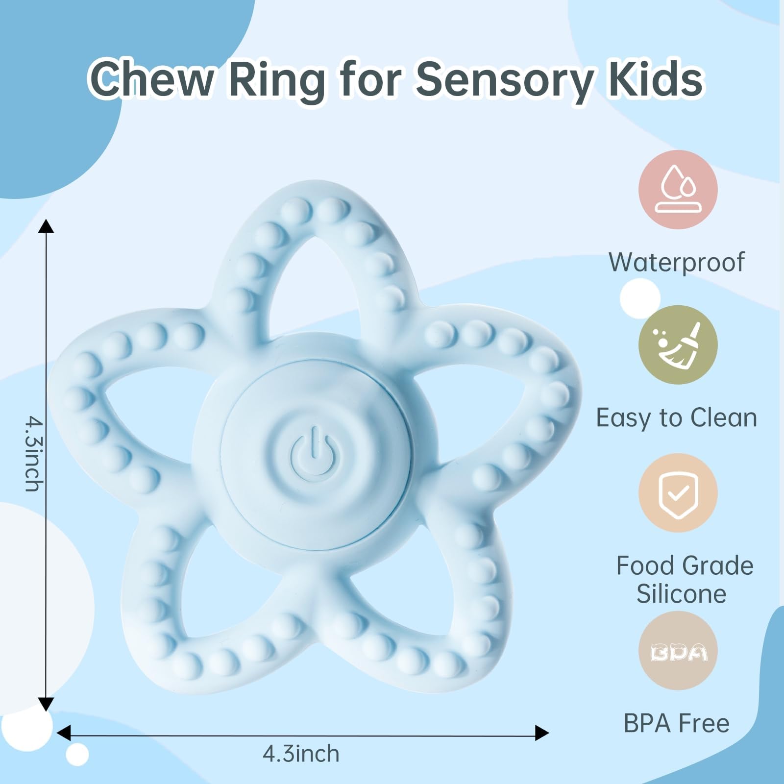 Vibrating Sensory Chew Toy, Dual Effect: Teether Teething Toys for Babies 0-6 6-12 Months - Image 3