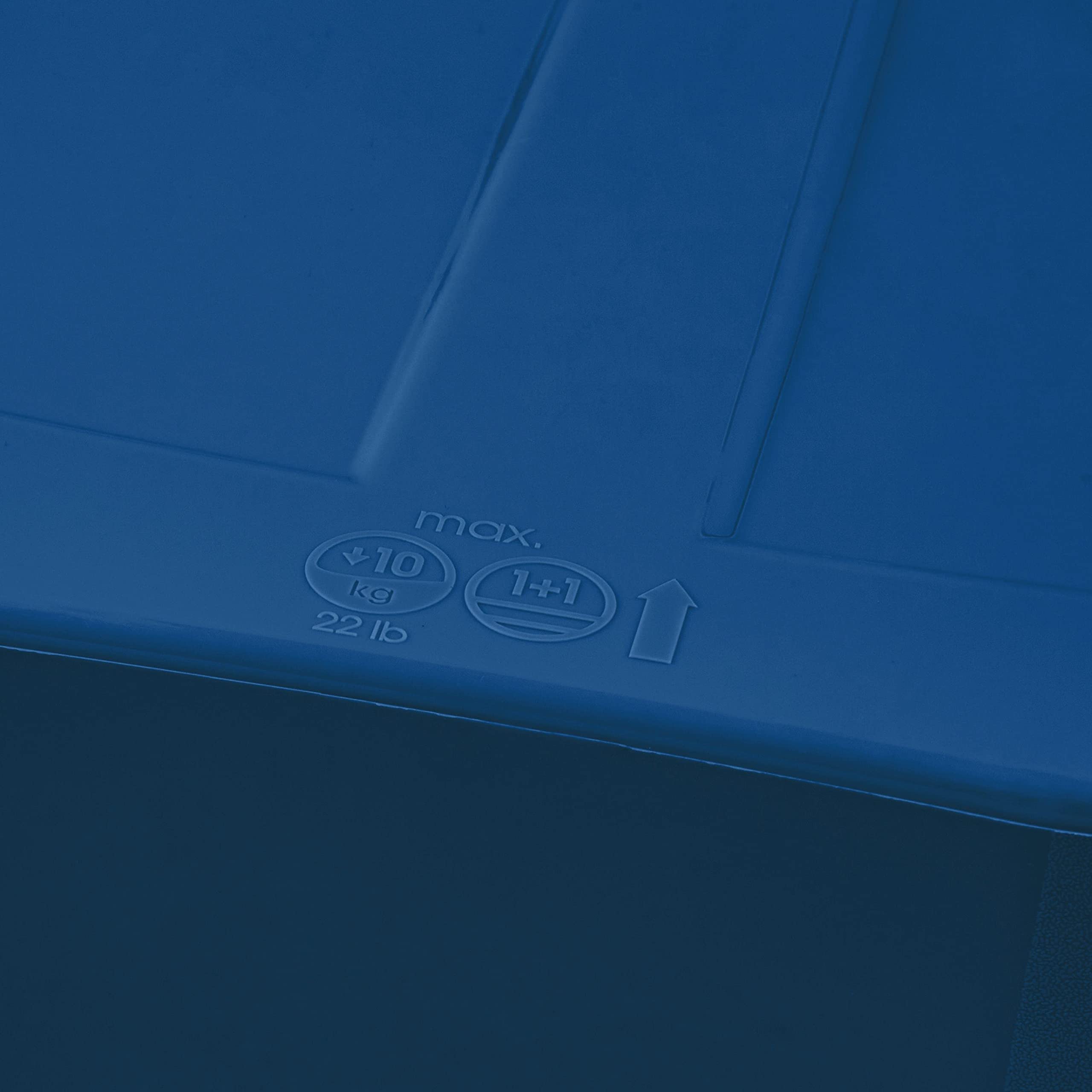 keeeper Contenitore Portaoggetti Rotabile e Impilabile, 38 x 28,5 x 20,5 cm, 15 L, Emil Eco Line, Eco Blu
