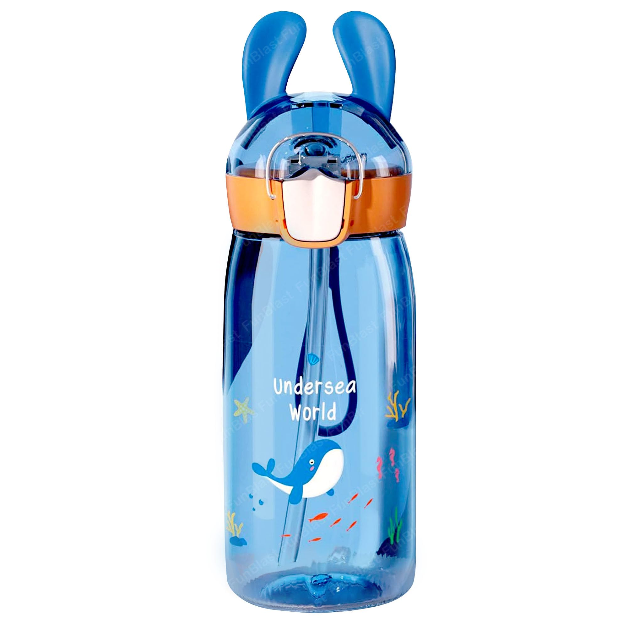 Bouteille d'eau pour enfants incassable et étanche en Tritan motif monde sous-marin 550ml