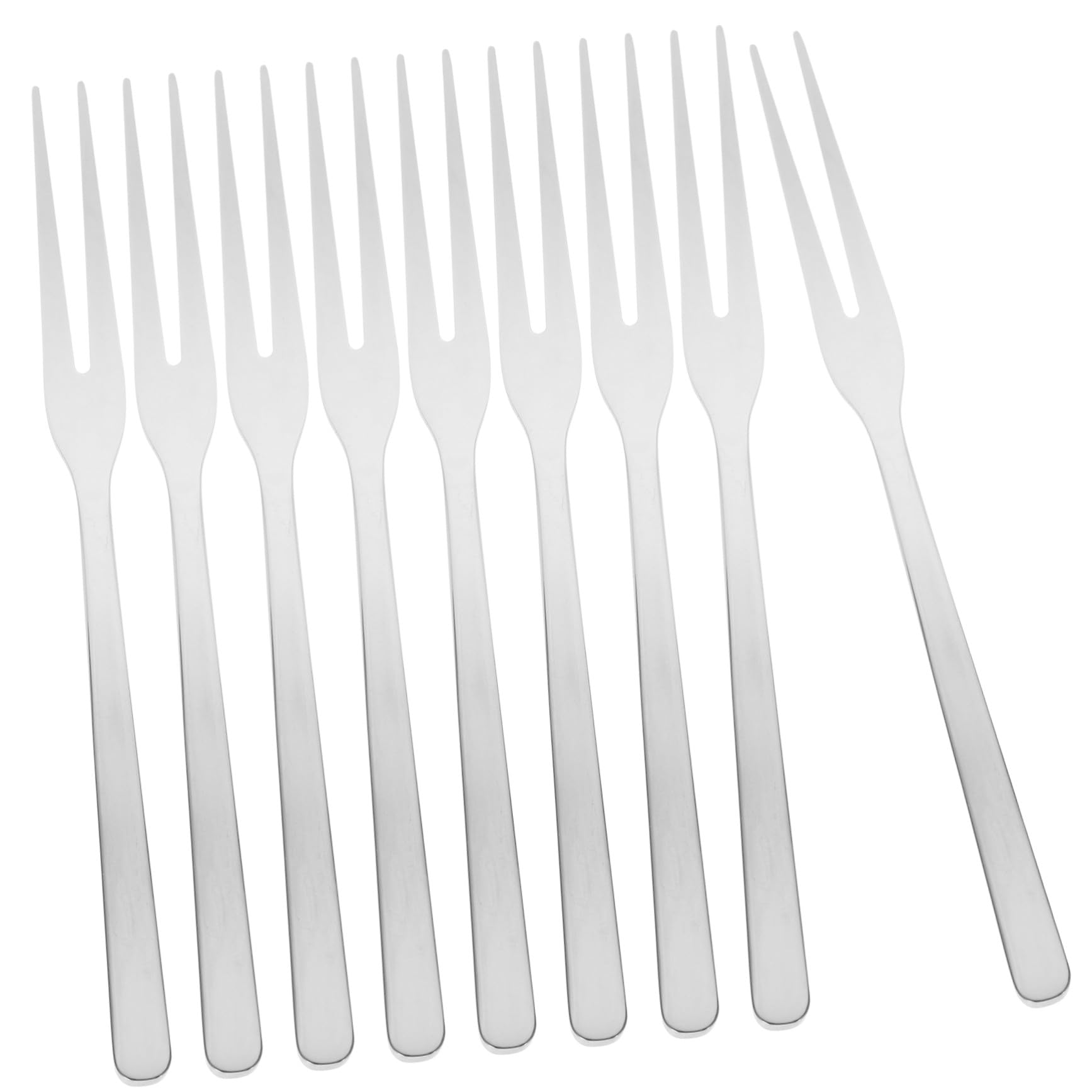 8 pezzi Forchettine da Dessert in Acciaio Inox Denti Forchette Piccole per Antipasti Frutta e Insalata Design Elegante e Resistente Riutilizzabili per Famiglie e Eventi